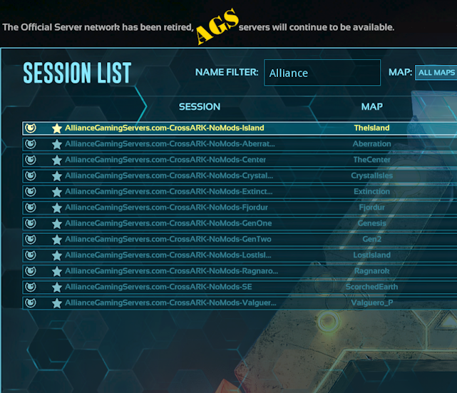 Alliance Gaming Servers ASE server list