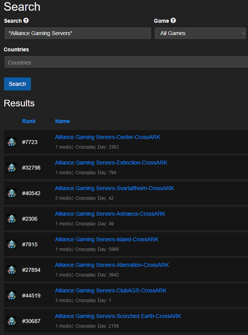 AGS ASA BattleMetrics server list